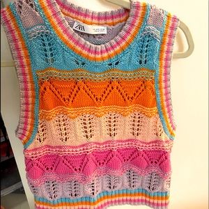 Brand new zara crochet vest